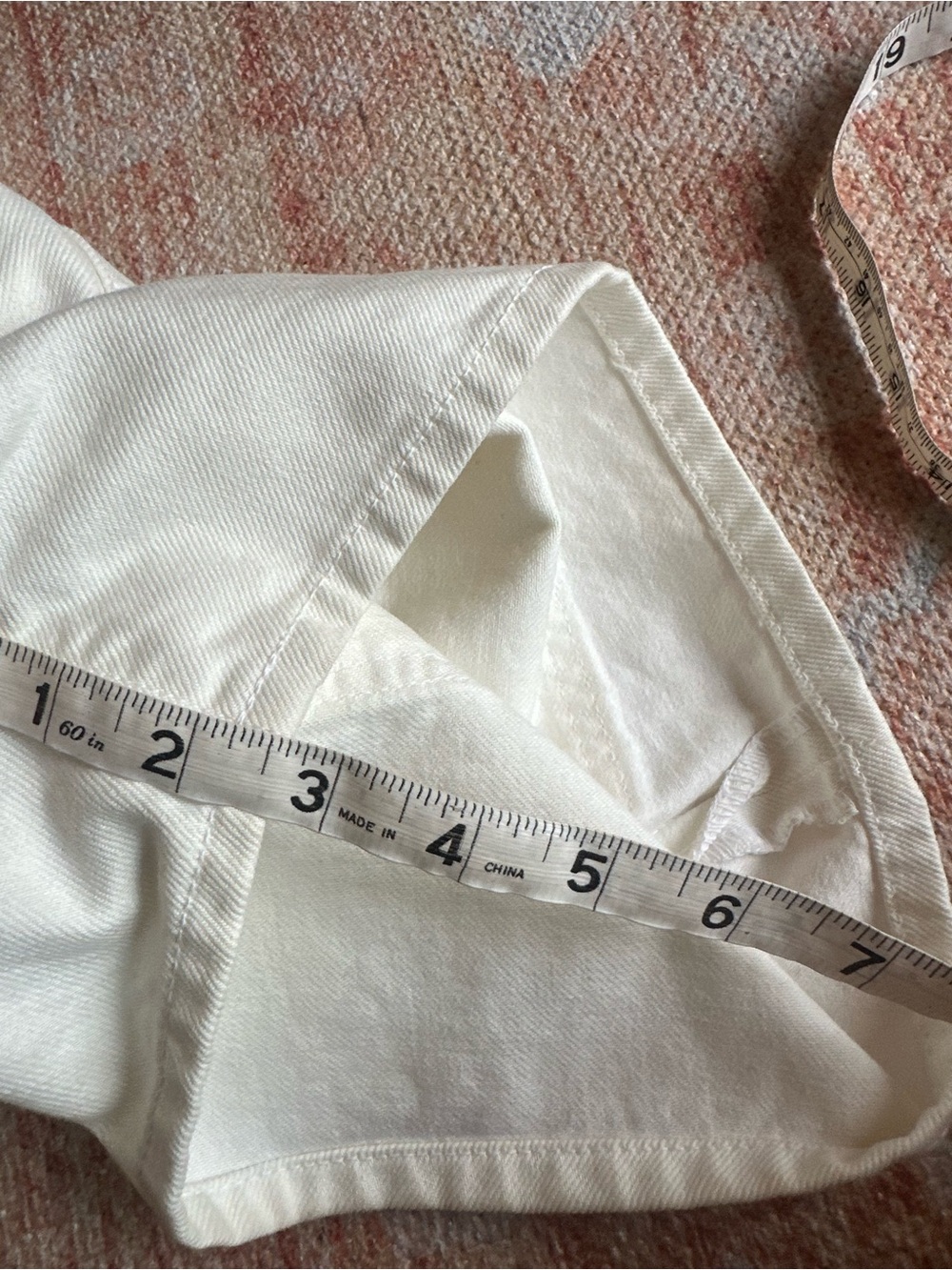 ASKK NY VIRGINIA SHORT IN IVORY size 24 like new designer 100% cotton denim - Picture 9 of 11
